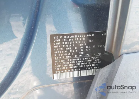 2017 Volkswagen Tiguan 2.0T/2.0T S from USA, damaged, VIN WVGAV7AX6HK004785